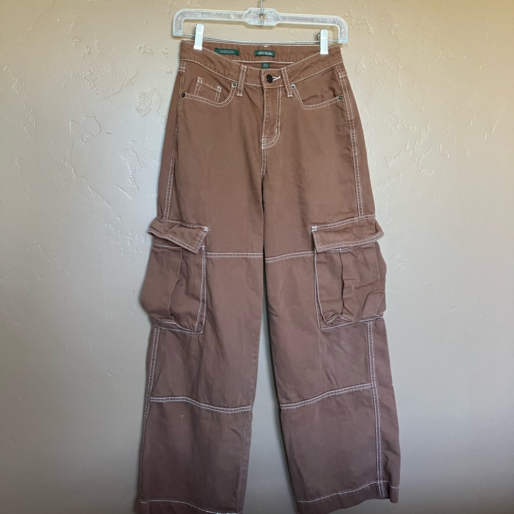 Wild Fable Brown Wide Leg Cargo Jeans